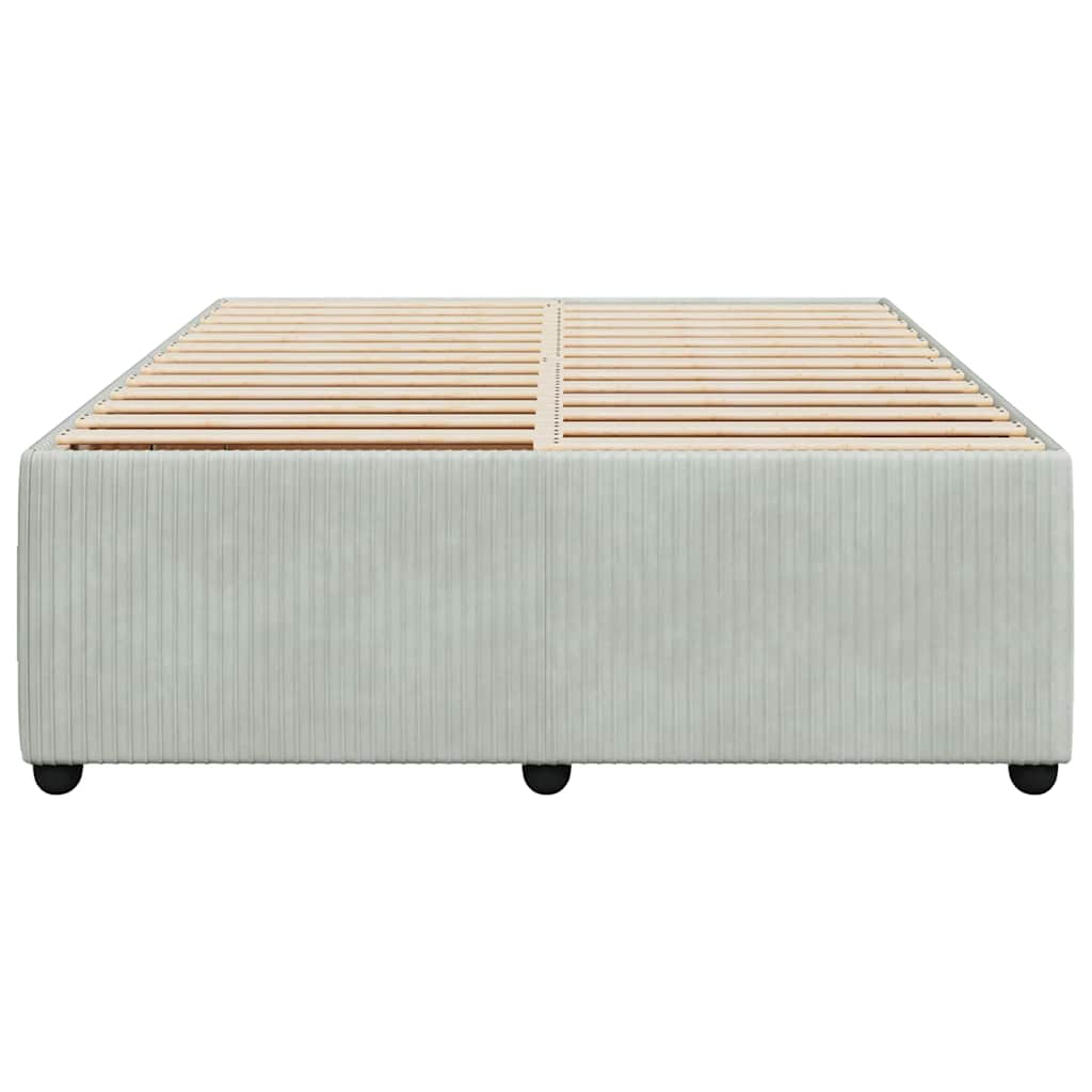 Bed Frame Without Mattress Light Grey 140 X 190 Cm Velvet