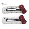 Bow Hair Accessory 2Pcs Girl Hairpin Dot Embossed Decor Faux Leather Cover Clip Bangs BB Styling Tool Accessories Retro Style