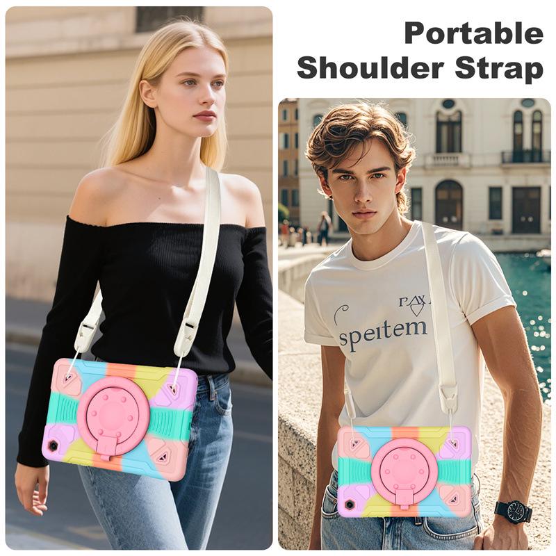 Samsung Tab A11 Cartoon Silicone Wristband Holder Case with Pen Slot