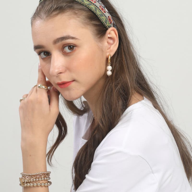 LALA Ethnic Hairband-KHAKI#