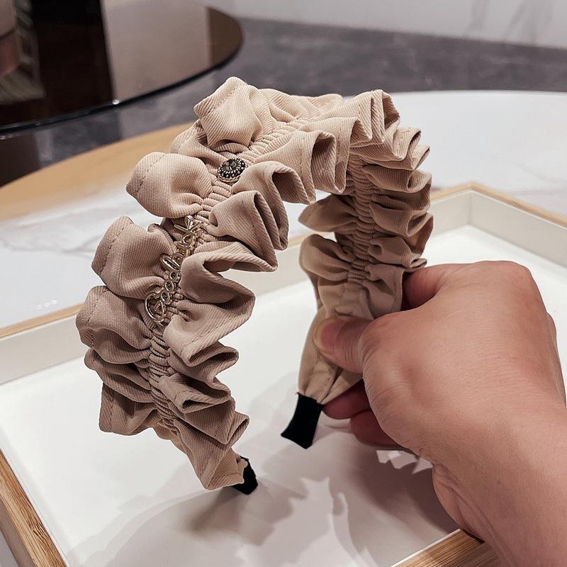 Luxuriöse Breite Solide Stoff Stirnbänder Für Frauen Mädchen Haarband Haarreif Mode Stirnbänder Weibliche Stirnbänder Haarschmuck