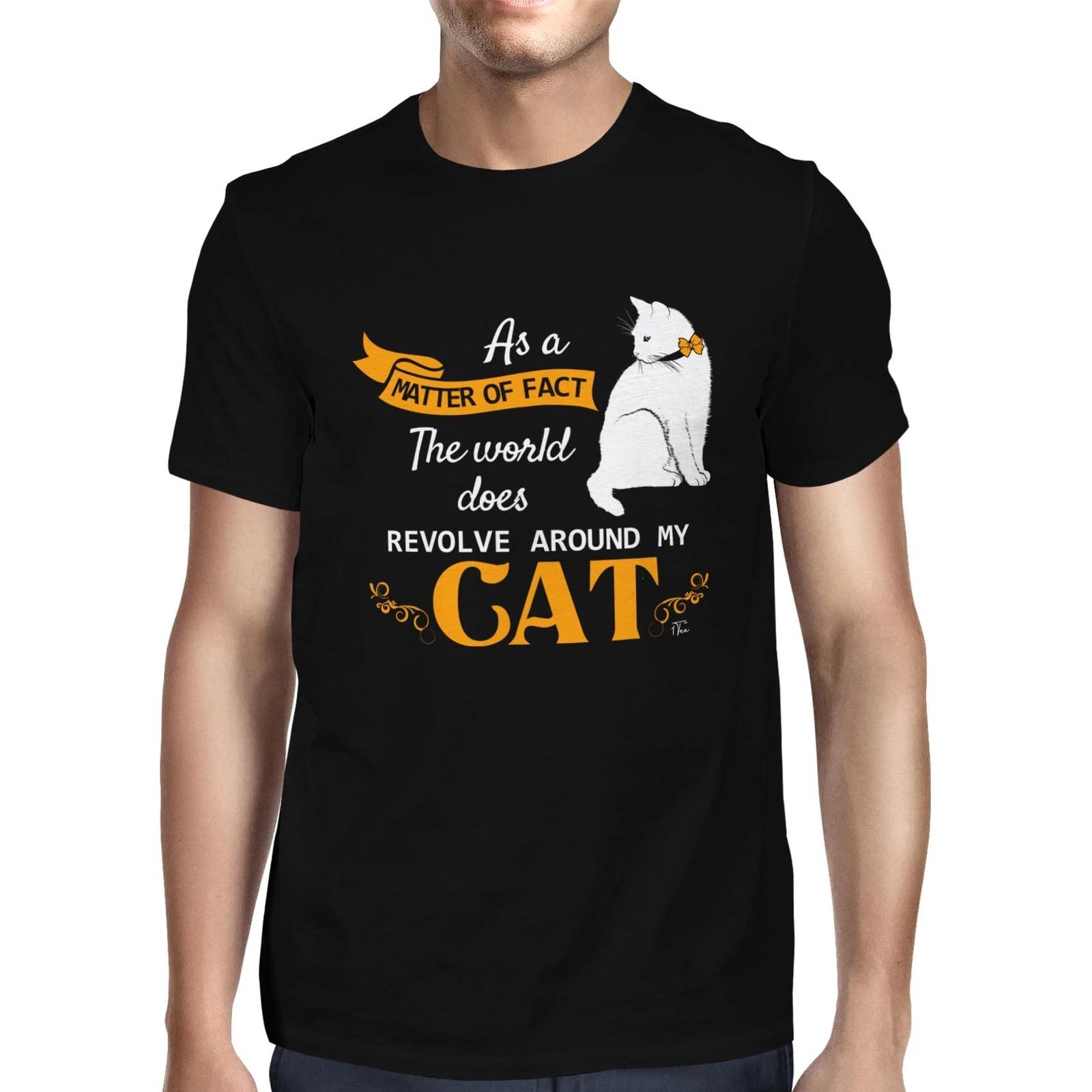 1Tee Mens As A Matter Of Fact The World Does Revolve Around My Cat T-Shirt XL