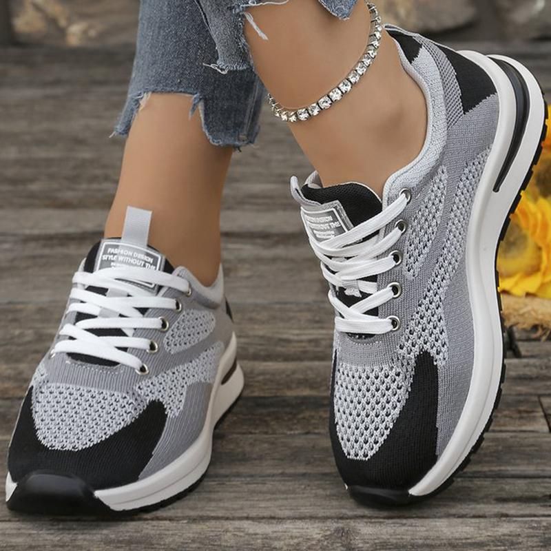 Fashion Breathable Mesh Sneakers for Women Spring Autumn Comfortable Lightweight Running Sports Shoes Woman Lace-Up Platform Female