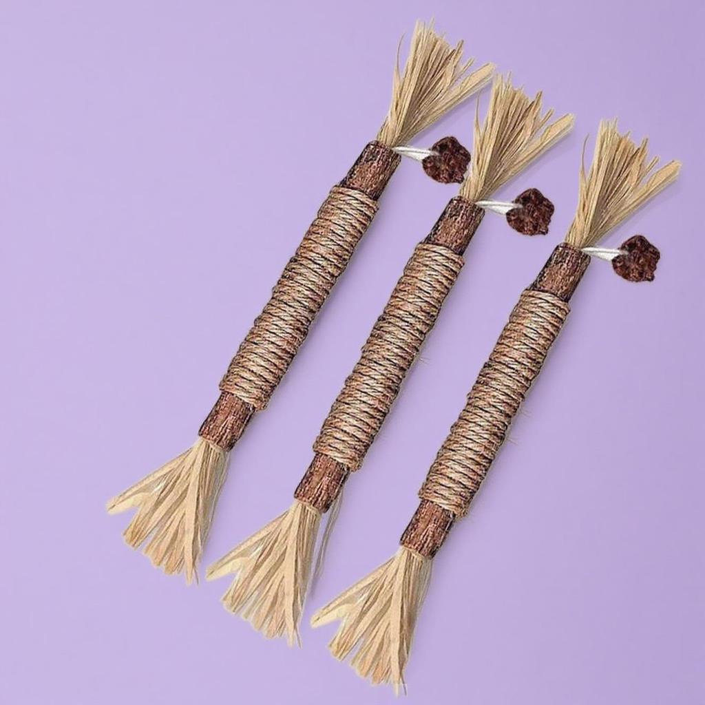 Matatabi Chew Stick Cat Toy - Bite-Resistant Catnip Ball & Teaser Wand for Boredom Relief