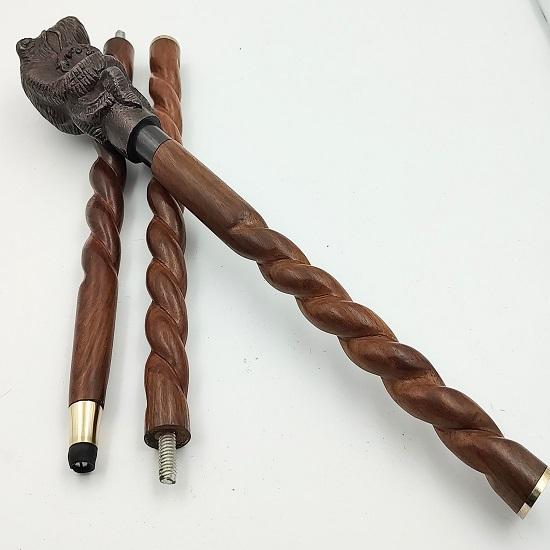 Antique Finish Metal Octopus Head Handle Wooden Walking cane-Walking Stick-Cane 3 Part Open Accessories Spare Part GIFT