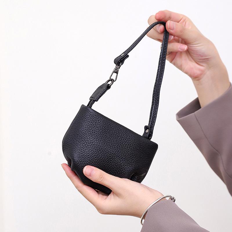 

Кошелек для монет из натуральной кожи 2025 с поворотным замком – Компактный держатель для мелочи и помады для женщин