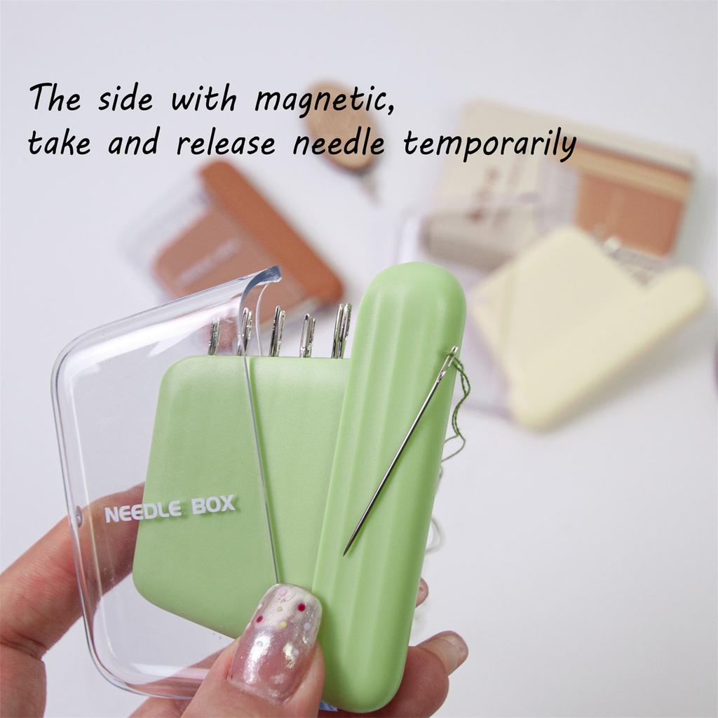 10Pcs Stainless Steel Sewing Needle with Magnetic Needle Holder Storage Case and Threader for Hand Quilting Embroidery
