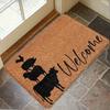 1pc Farm Animal Stack Welcome Mat - Non-Slip Absorbent Machine Washable Doormat, 100% Polyester With Cow Silhouette Design For Entryway Kitchen Laundr