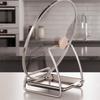Stainless Steel Pot Lid Rack Non-Tipping Sturdy Pan Cover Holder Modern Rust Proof Kitchen Storage Rack Pot Lid Storage