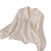 Autumn 2025 Trendy Women's Fairy White Shirt with Peter Pan Collar