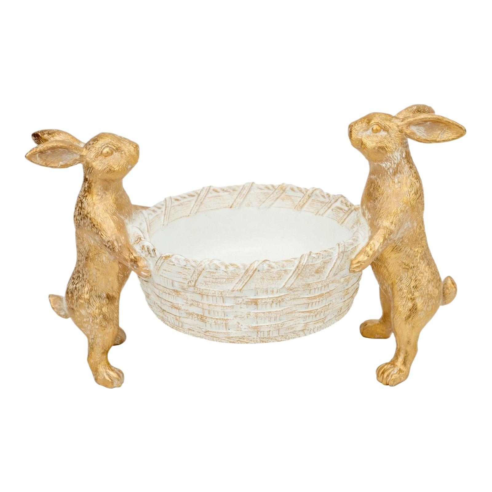 Easter Golden Rabbits Flower Pot Home Decoration One Size