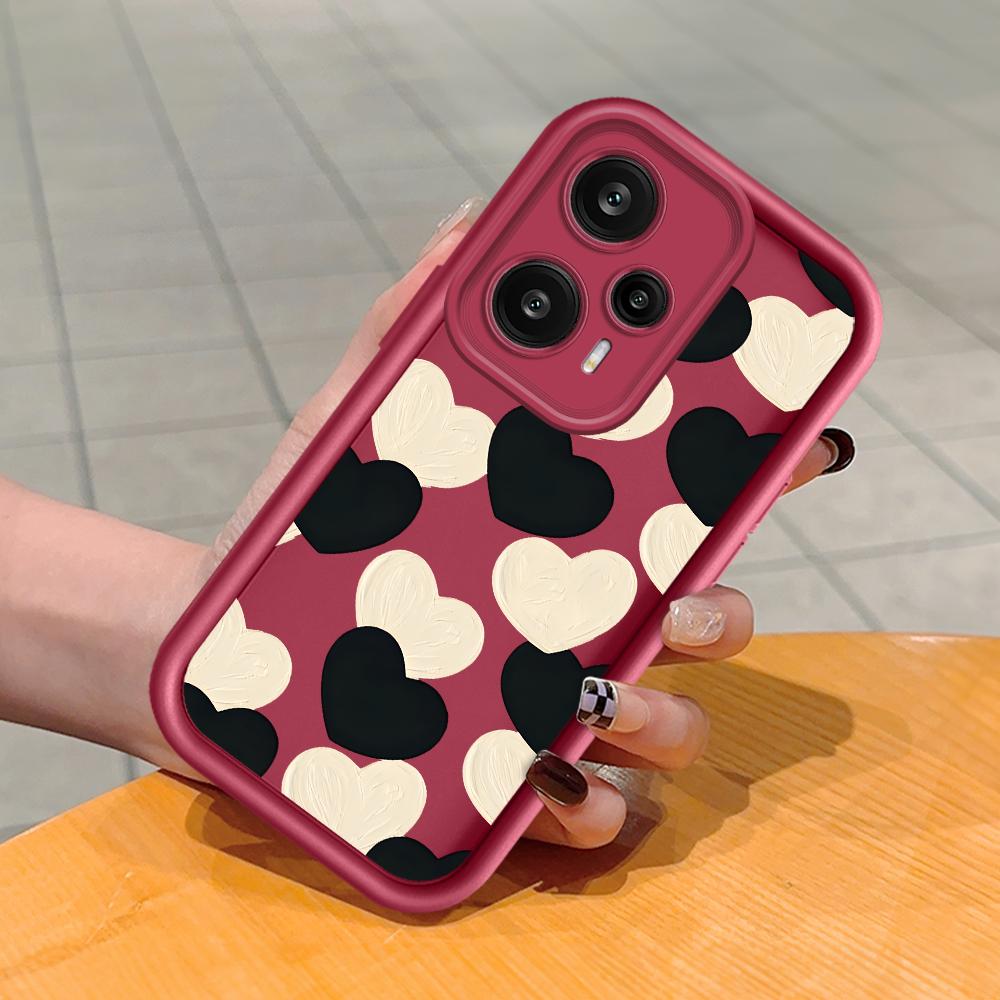 Soft Silicone Square Ladder Printing Pattern Phone Casing Full Cover Camera Shockproof Protection Rubber Case for Xiaomi Redmi