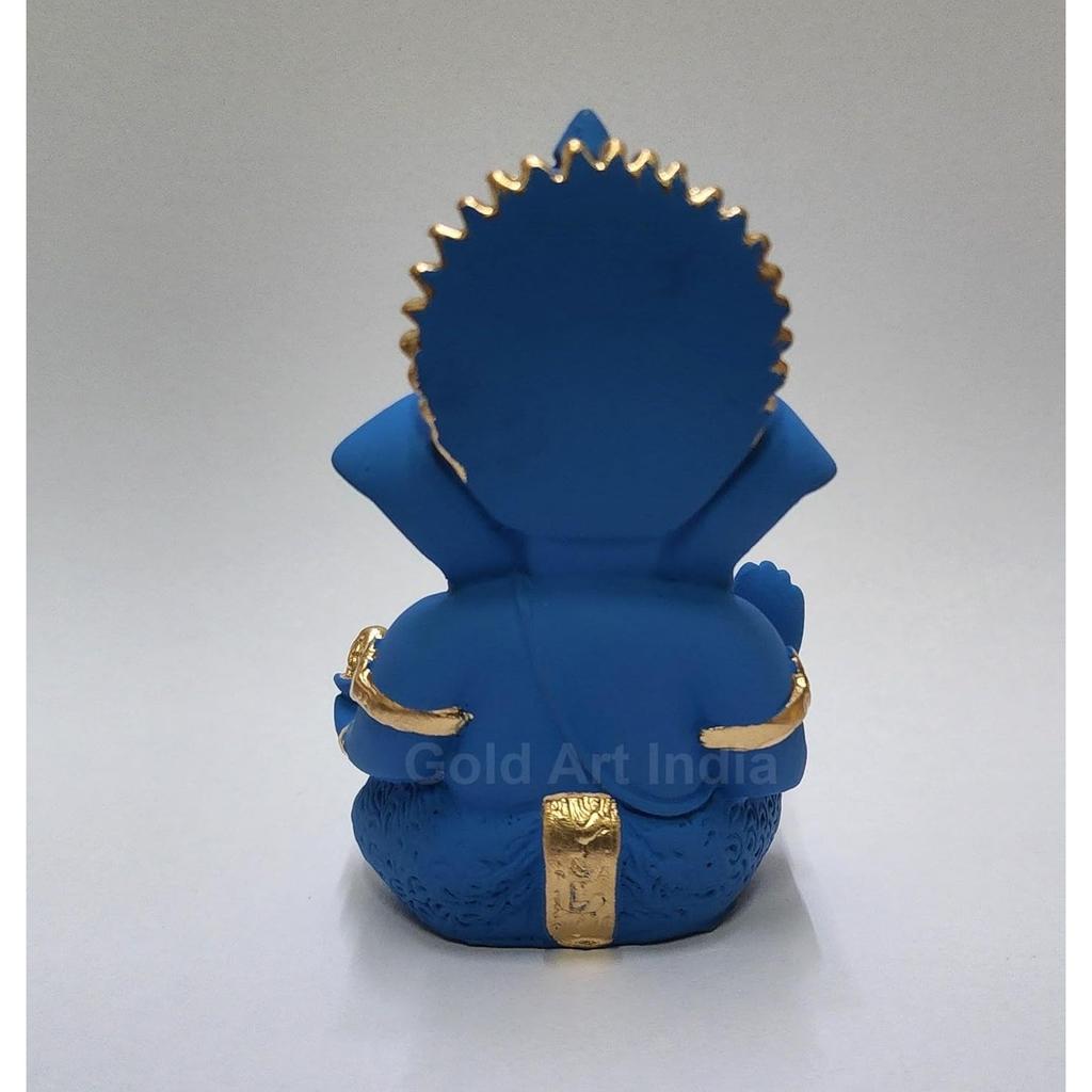 Car Dashboard Small Ganesha Murti Ganpati Idol for Home Decor Puja Lord Ganesh Statue Gift for Office Desk Puja Room Figurine (3.5 Inches), Idol