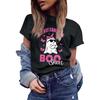 Women's Casual Halloween Breast Print T-Shirt Round Neck Pullover Short Sleeve Top