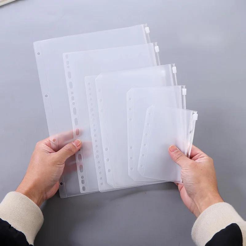 

PVC A4 A5 A6 A7 Binder Pocket Folders Clear Pockets Zipper Folders Notebook Binder Waterproof Pouch Document Bags Document Bag прозрачный