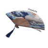 Japanese Folding Fan Vintage Silk Handmade Decorative Kanagawa Wave Foldable Fan Art Craft Gift Handheld Fans Performance Props