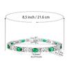 A 5mm copper inlaid white zirconium green zirconium tennis bracelet fashionable eight-character buckle chain, chain