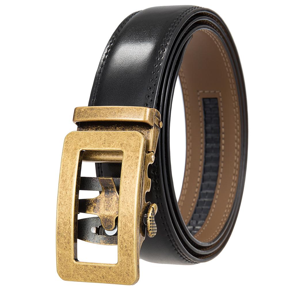 1Pcs Two-Layer Cowhide Automatic Buckle Belt, Men'S Belt, Business Belt Ly35-0838-1