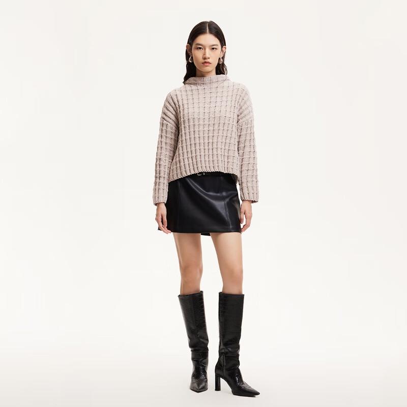 

VEROMODA Women s Autumn 3D Plaid Knit Sweater XS