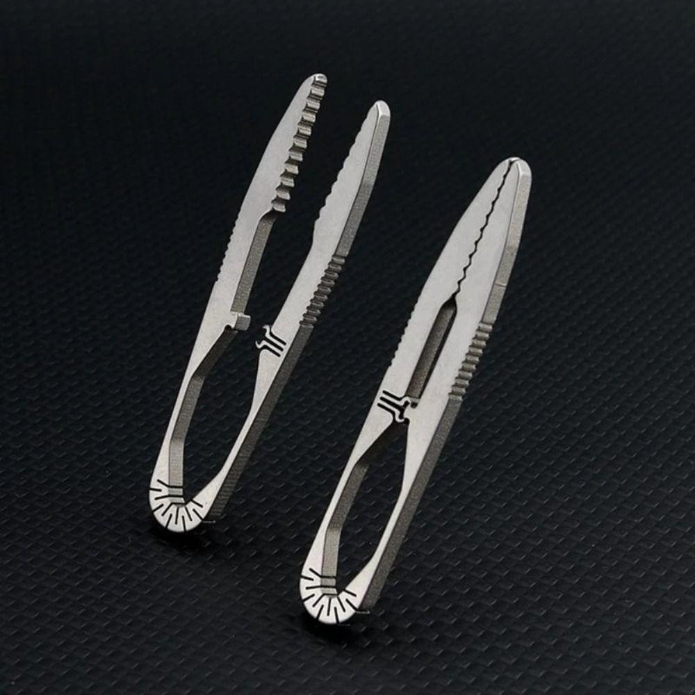 Portable Camping Tweezer Small Size Outdoor Tool Keychains Survival Supplies  Camping