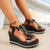 Fashion Woman High Heels Wedge Sandals Trend Anti-slip Platform Fashion Sandals Butterfly Comfortable Shoes for Women Sandalias De Mujer