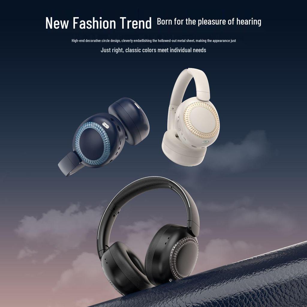 New Bluetooth Over-Ear Headset: Foldable, Rotating Design with Soft Large Earcups