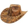 JYL TS DIY Black PU Cowboy Hat Ethnic Sun Protection Hat Faux Leather
