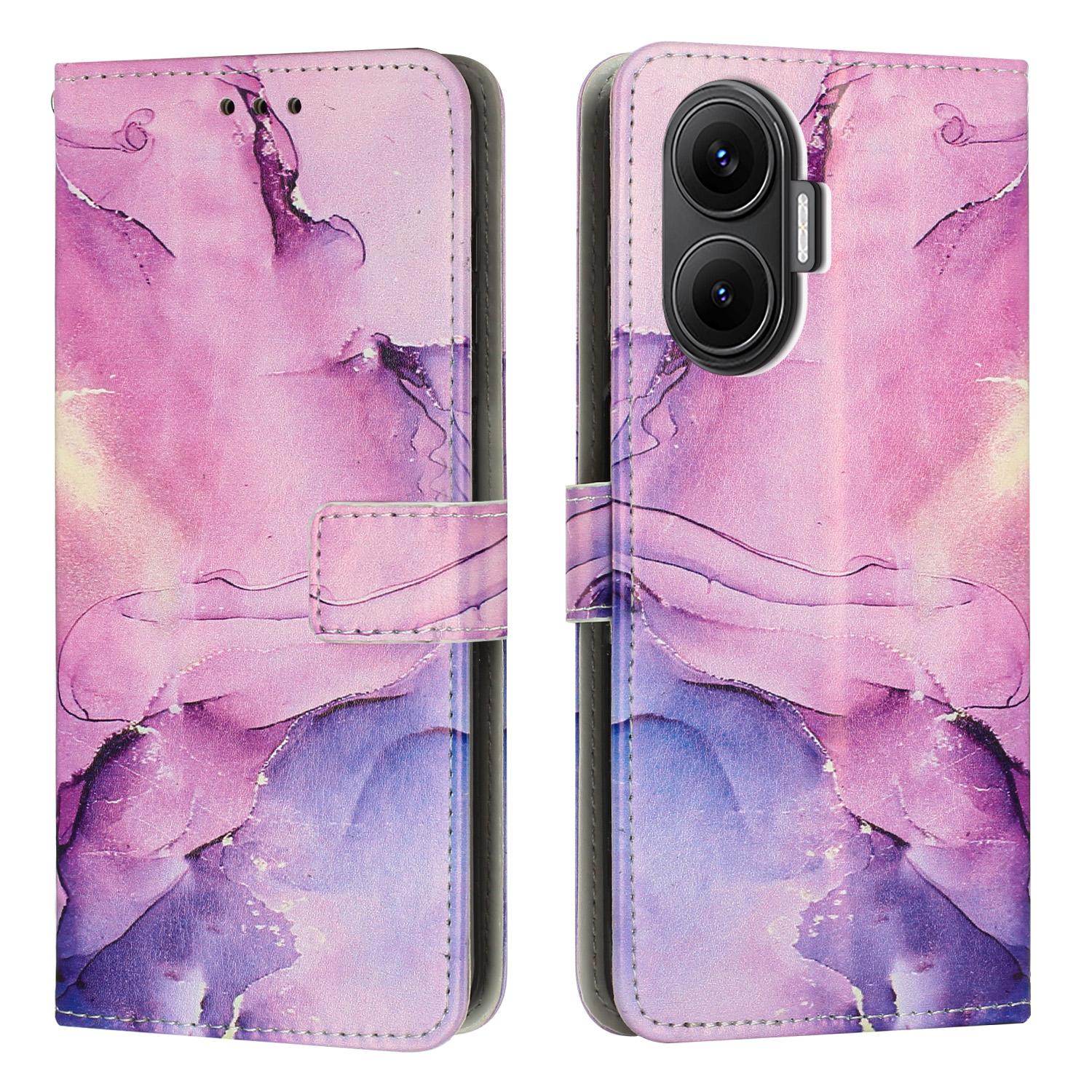

For Xiaomi Poco F7 5G/Xiaomi Redmi Turbo 4 Pro 5G Stand Case Marble Pattern PU Leather Wallet Phone Cover A
