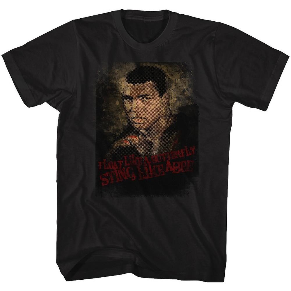 Muhammad Ali Sting Like A Bee Black Icon Shirt M