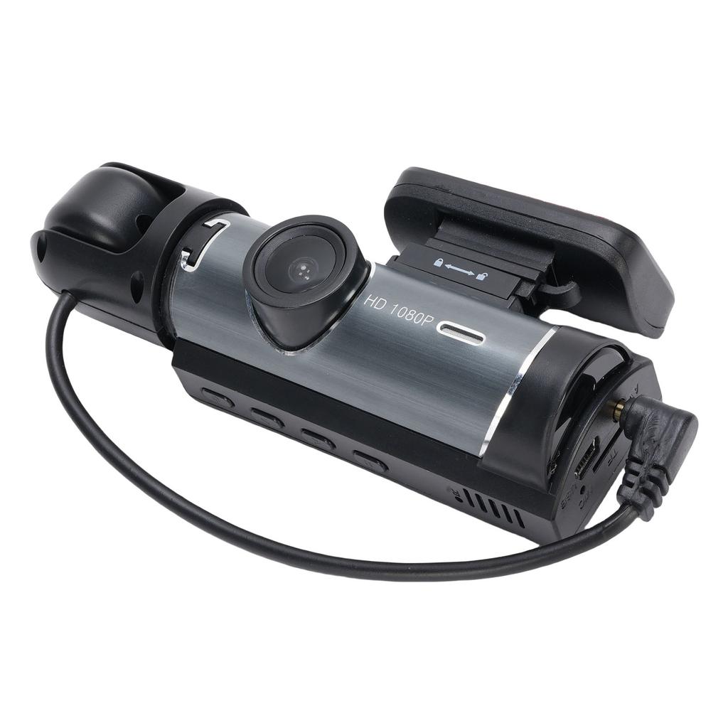 Dash Camera Front and Inside Dual Camera Multilingual 1080P HD DVR Driving Recorder with 3.16 Inch Screen