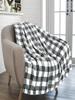 Warme kuschelige karierte Flanell-Kuscheldecke Weiche schwarz-rote Karomuster-Dekoration für Sofa Weihnachtsgeschenk Heimtextilien