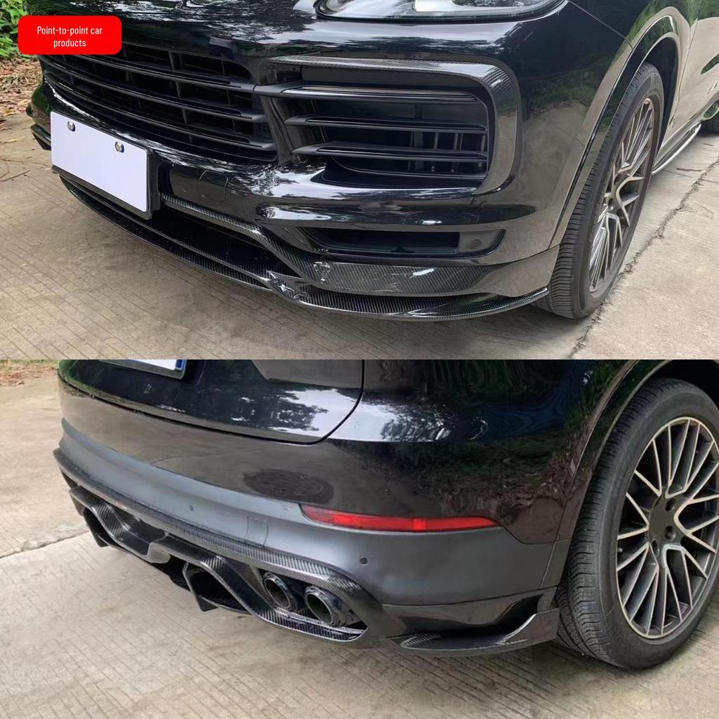 Carbon Fiber Body Kit: Fits 18-22 Porsche Cayenne 9Y0 - Side Skirts, Front & Rear Lip, Tail Wing, Roof Spoiler