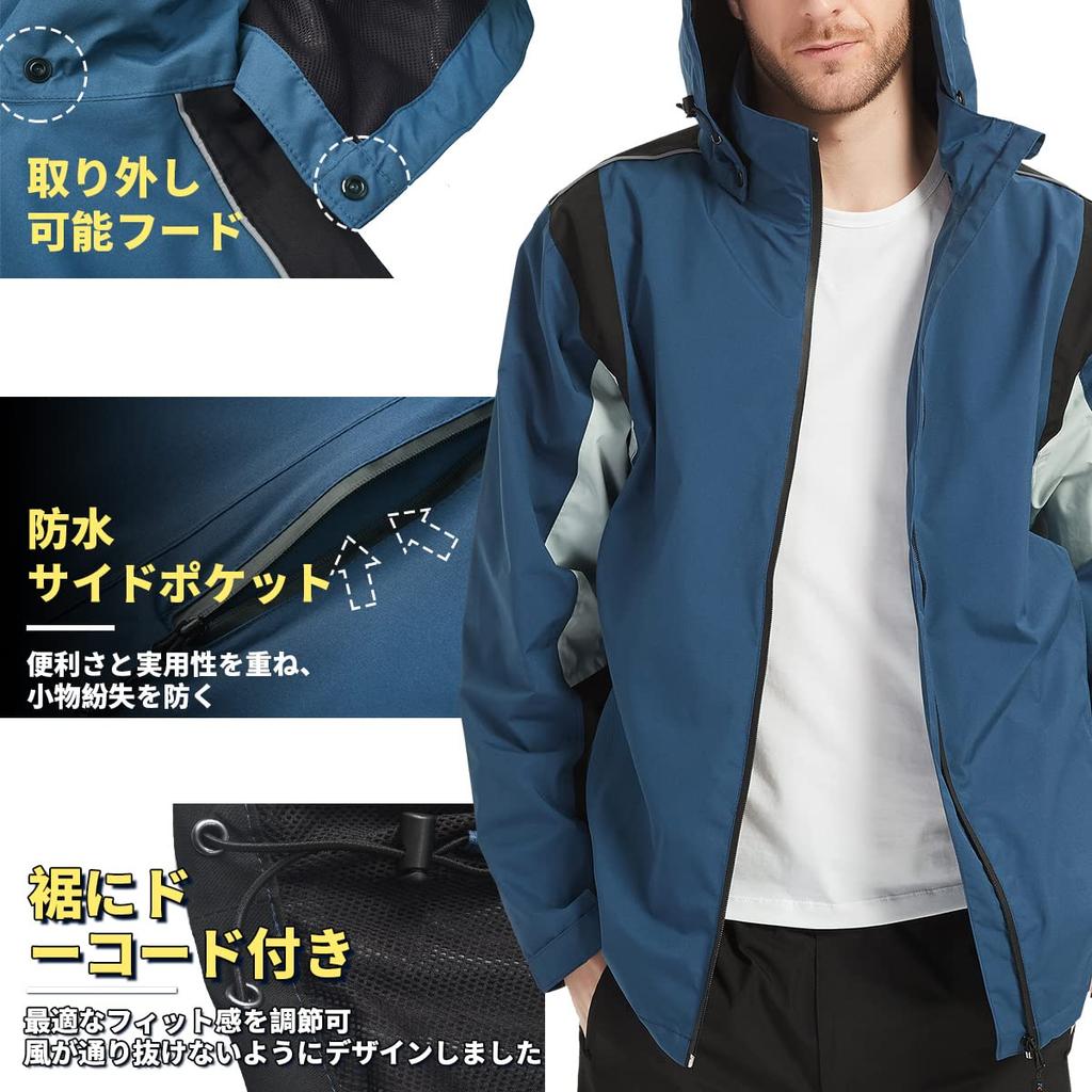 Aoki Outdoor Waterproof Rainsuit Perfect for and Mountain and Men's Set, Golf, Windbreaker, Parka. Breathable, Windproof, Lightweight.
