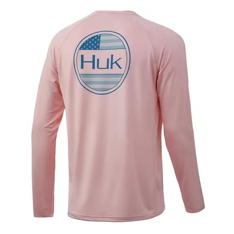 HUK Mens Long Sleeve Fishing Shirt UPF 50 Sun Protection Outdoor Sport Quick Dry Breathable Clothing