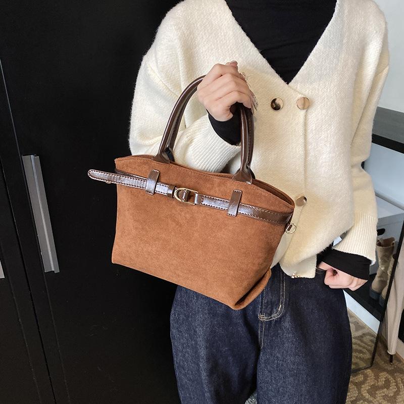 Frosted Retro Bag Women's Large-capacity New Spring and Summer Casual Shoulder Handbag Commuter Tote Bag