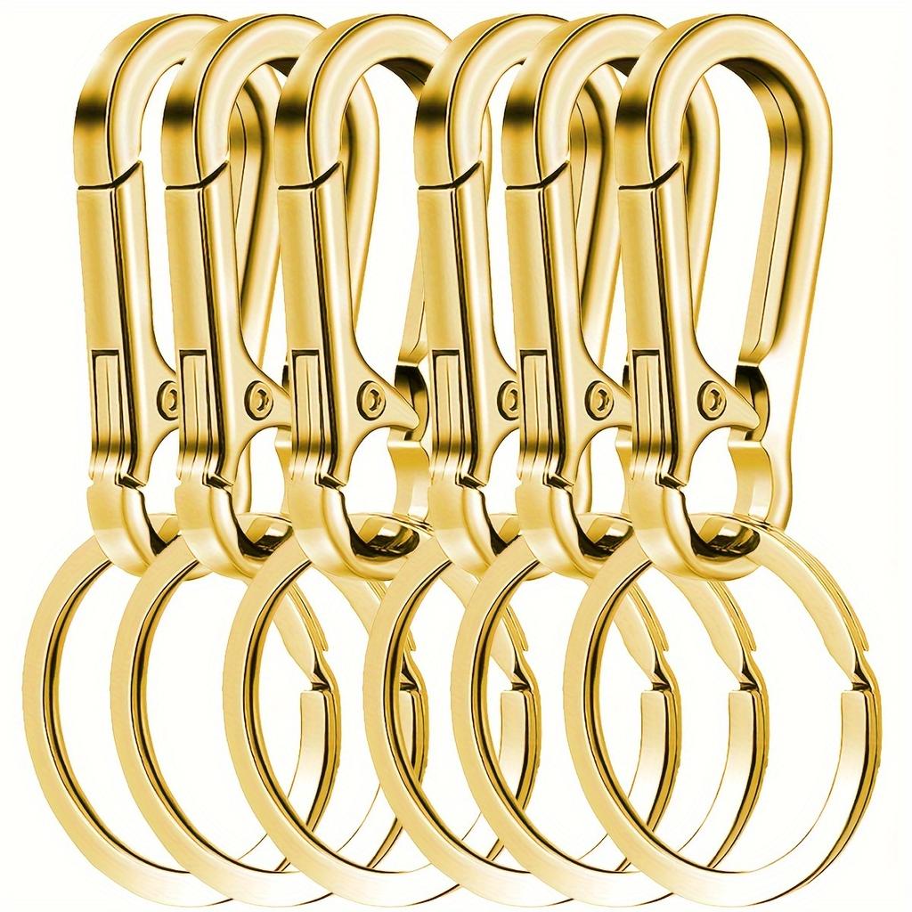 Set med 6 nyckelringar med metallklämma, avtagbara nyckelringar, metallnyckelringar, karbinhake nyckelringsklämmor, universella för både män och kvinnor.