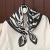 Beach Hijab Stoles Silk Scarf for Women Flower Print Square Shawl Wraps Echarpe Neck Tie Female Hair Band Headkerchief