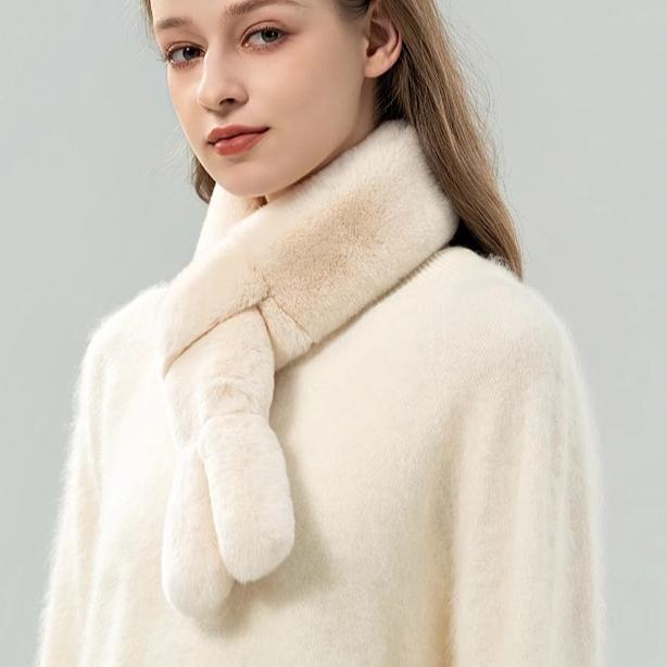 Otter Rabbit Fur Straw Scarf Women's Winter Warm Neck Guard Versatile Cute Cute Scarf Thickened Real Wool Neck Cover