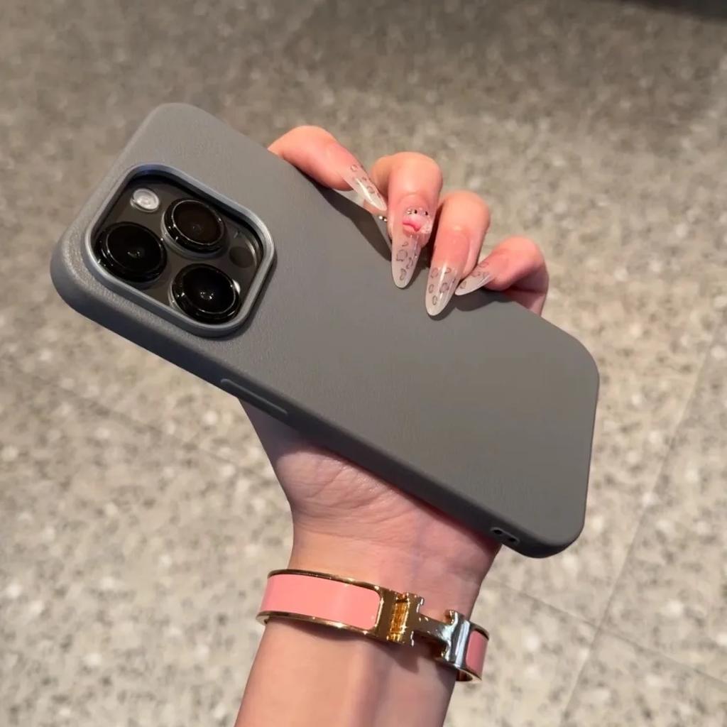 Custodia per telefono in pelle opaca di lusso per iPhone 16 15 14 Plus 13 12 11 Pro Max XS Max XR Protezione dell'obiettivo Custodia in silicone antiurto