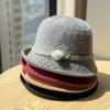 Autumn and Winter Woolen Women's Fisherman's Hat Korean Style Mother's Hat Plus Velvet Thick Warm Cotton Basin Hat for Middle Aged and Elderly People