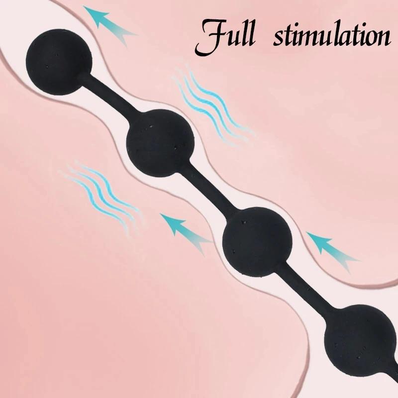 Manyjoy Long Silicone Butt Plug Anal Beads Ball Erotic Anus Masturbator Dilatodor Expander Massager Sex Toys for Couple