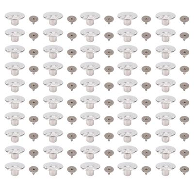 50 Sets 17mm Hosenknöpfe Sternmuster Edelstahl mit 2x6,5mm Spitzenkreuzschlitzschraube für Leder