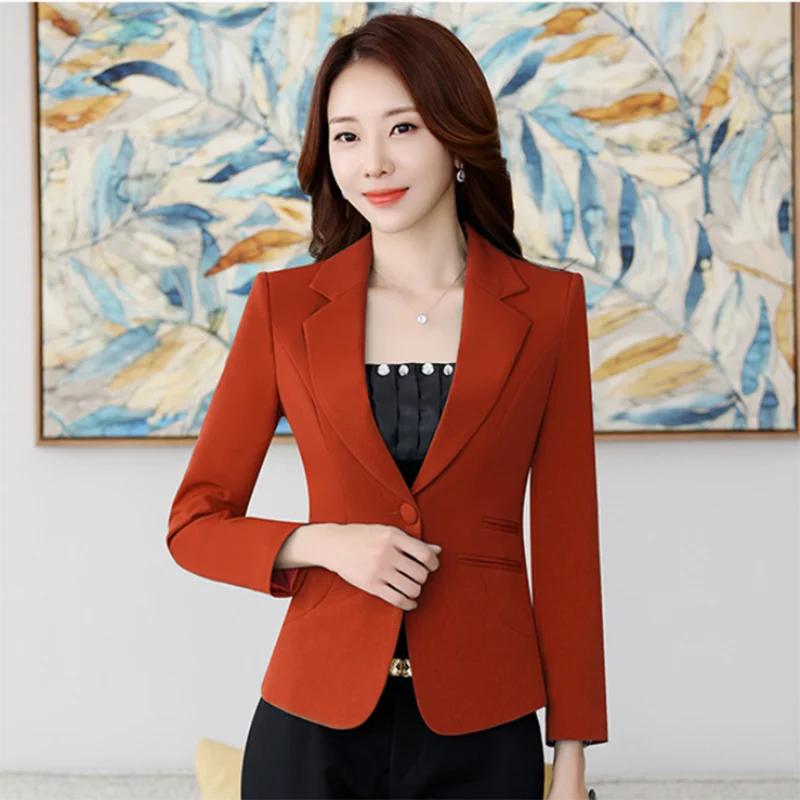 Giacca Blazer da Donna di Alta Qualità Autunno Ufficio Donna Abbigliamento Formale da Lavoro Piccolo Abito Blazer Monopetto