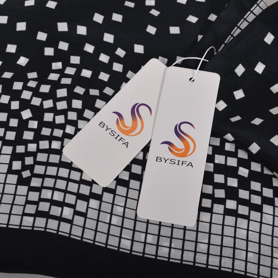 [BYSIFA] Brand Men Silk Scarf Muffler Winter Fashion Accessory 100% Pure Silk Male Plaid Long Scarves Cravat Navy Blue 160*26cm