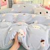 Winter Thickened Milk Fleece Bed Four-piece Set New Coral Fleece Flannel Single Quilt Cover Bed Sheet Three-piece Set Bedding