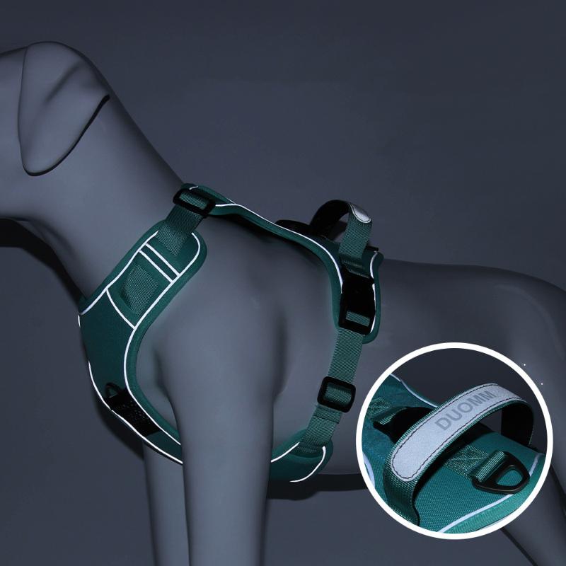 No-Pull Dog Harness for Large Dogs with GPS Tracker Slot Heavy Duty Reflective Adjustable Pet Vest Harness for Outdoor Walking