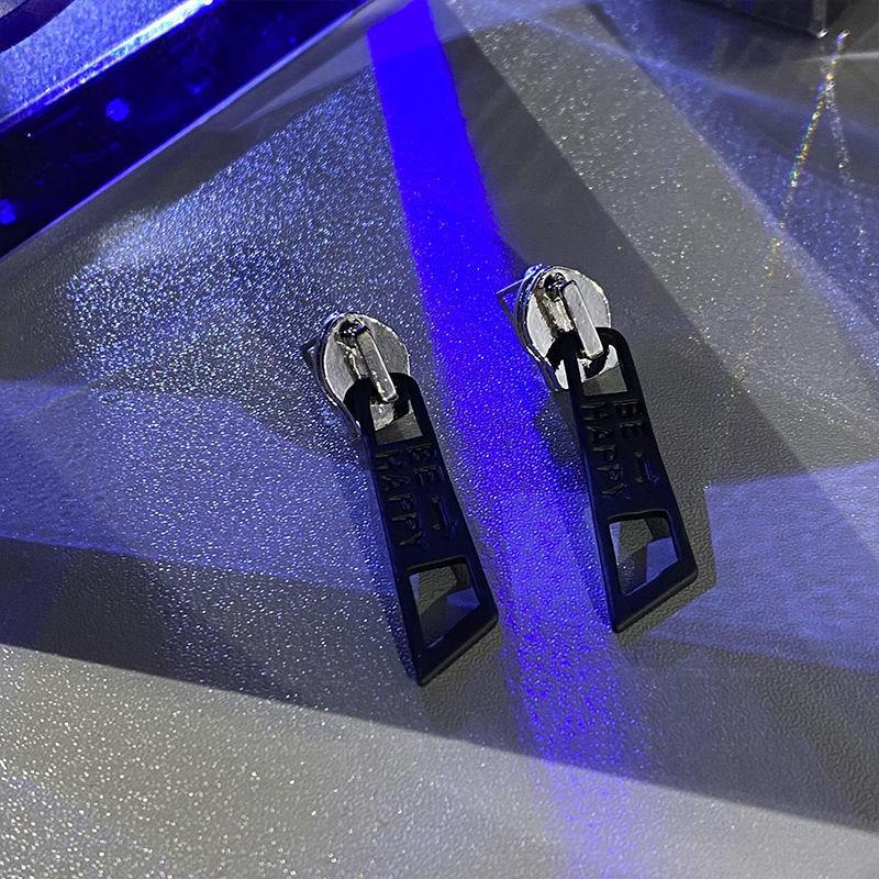 Fashionable And Creative Zipper Pendant Earrings Suitable For Men's And Women's Candy Colored Punk Style Jewelry Gifts