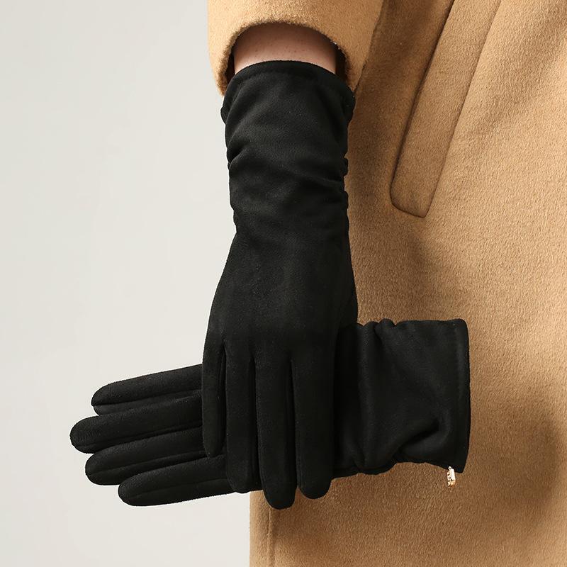 

Deerskin velvet season women s niche fashion cycling electric vehicles can be windproof and cold чорний