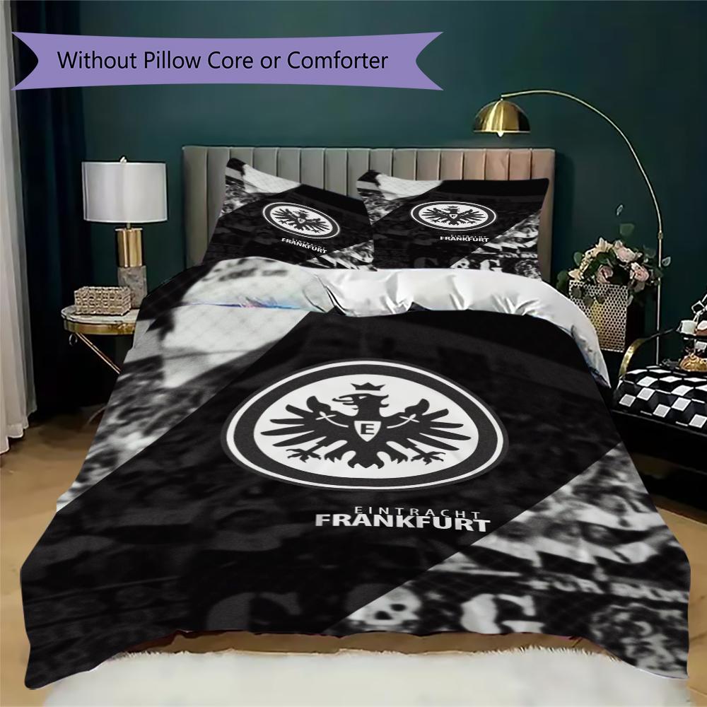 Eintracht Frankfurt Pattern Bedding,Quilt Set Quilt Cover Pillowcase Home Birthday Gift(1 * Duvet Cover + 2 * Pillowcase, Without Core)_lx