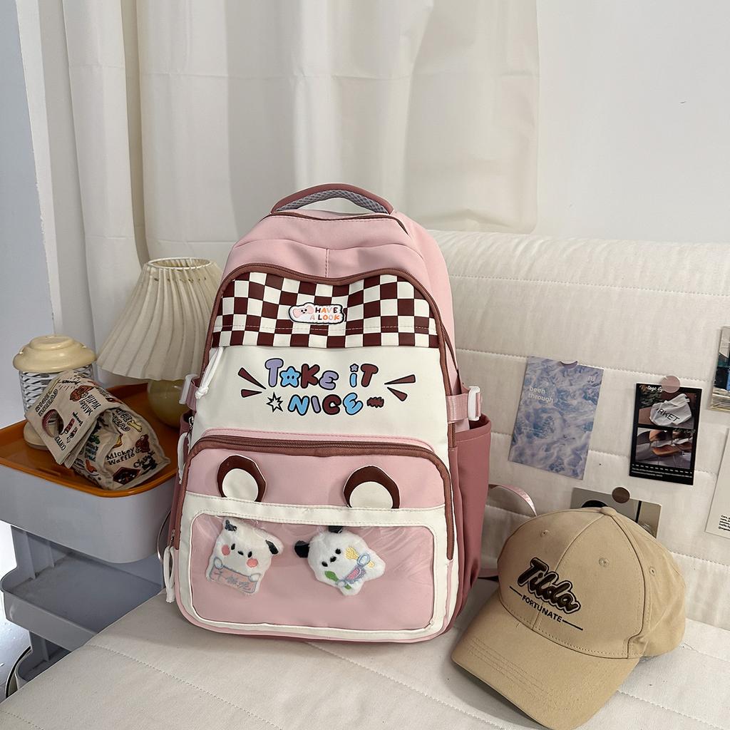 Schoolbag new schoolbag female cute bear backpack large capacity primary school students junior high school students high school students casual